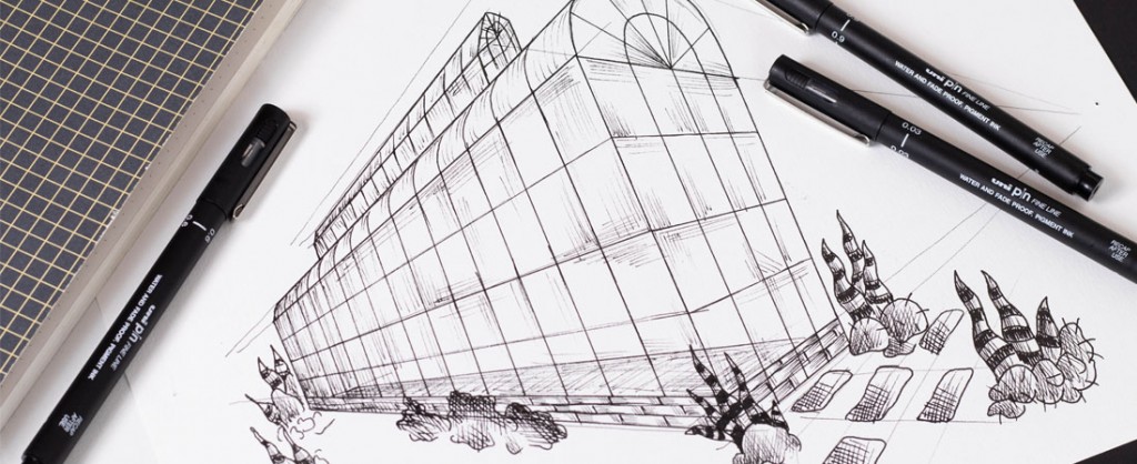 Tekentutorial: leer met Uni Pin een gebouw in perspectief tekenen