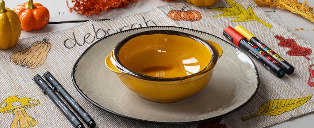 Placemats customiseren in herfstkleuren