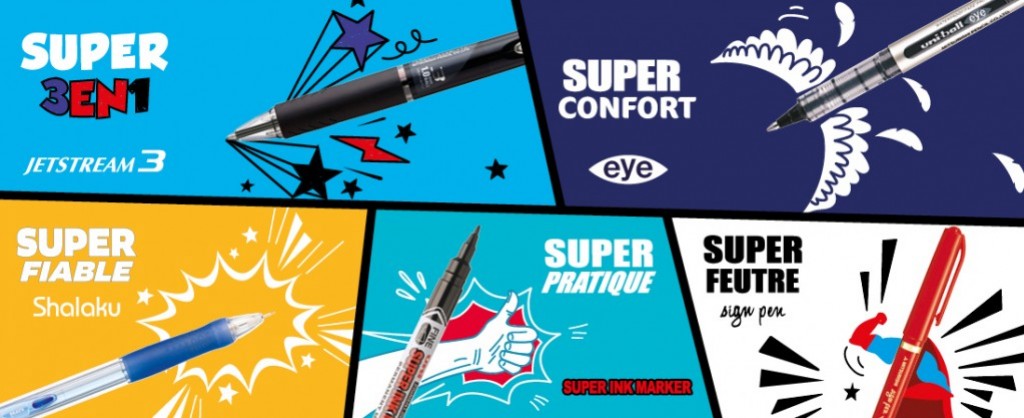 De uni-ball pennen tonen hun SUPERKRACHTEN!
