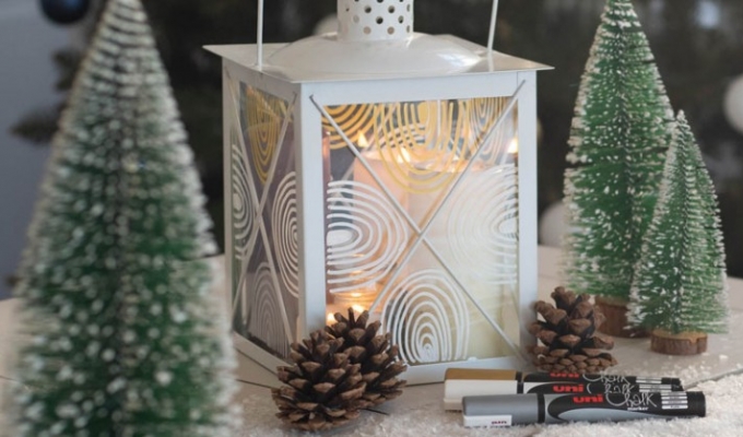 Kerst DIY: Een lantaarn versieren met Chalk markers