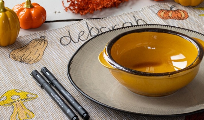 Placemats customiseren in herfstkleuren