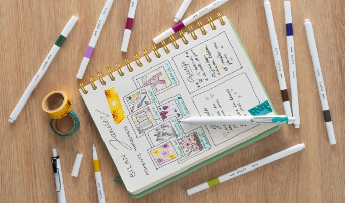 Maak je eigen Bullet Journal met ONE rollerballs en EMOTT viltstiften