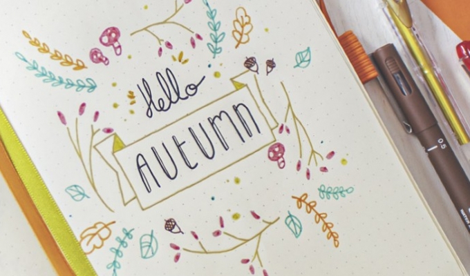 Bullet Journal: Tip voor het creëren van een speciale Monthly Cover voor de herfst!